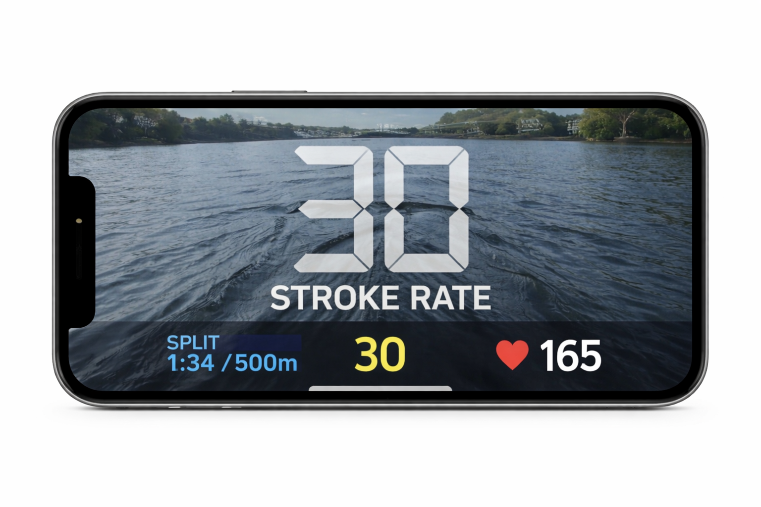 Phone display with OarCam view